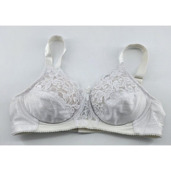 Jodee 606 Surgical Mastectomy Balanced Fit Bra Lace Trim White Size 34A - Picture 1 of 10